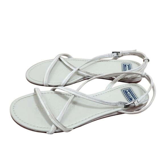 Lacoste Paris Leather Sandals Straps Grey Womens  Size 6 - Picture 4 of 10